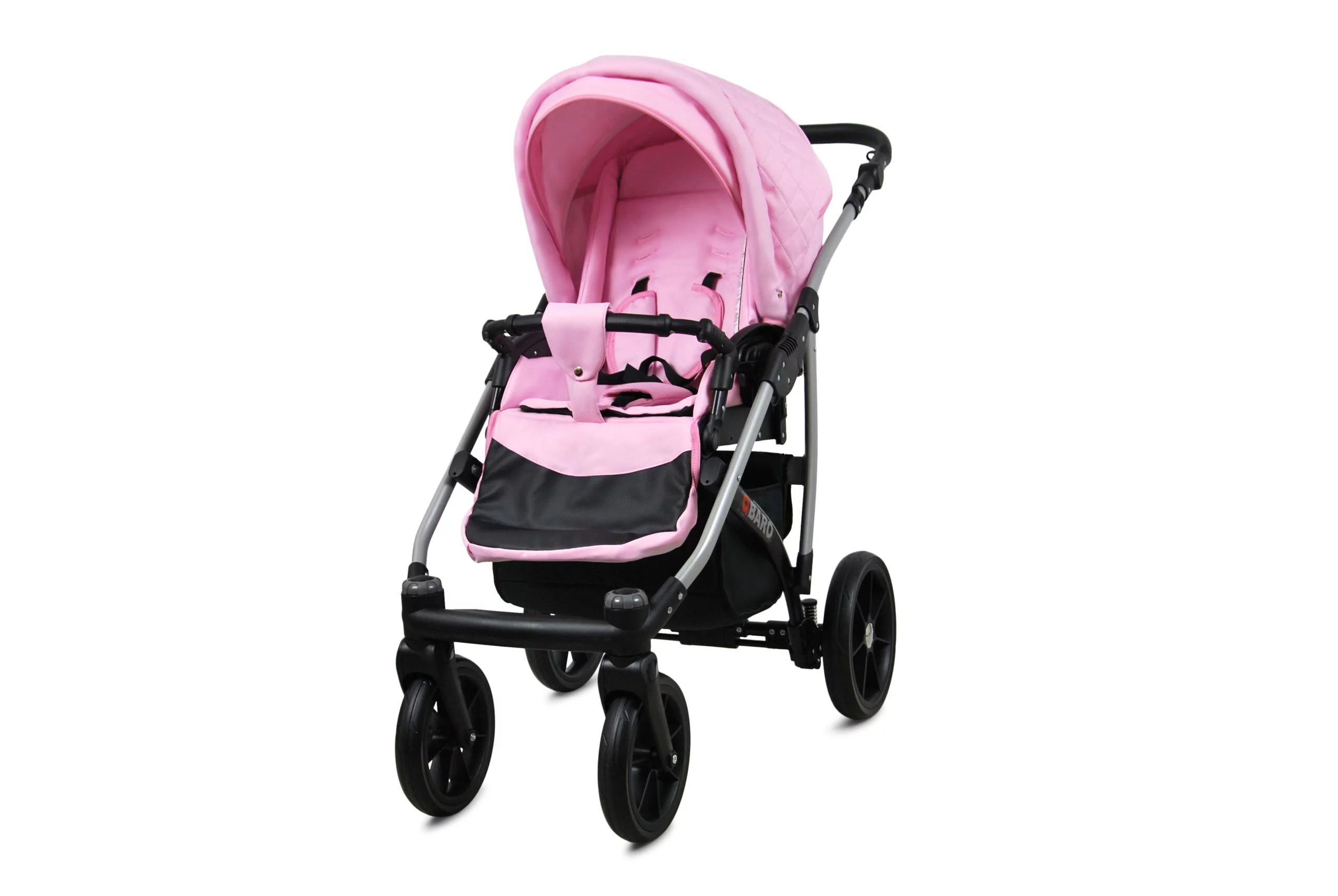 3 in 1 Luxury Stroller and Car Seat - Qbaro Pram Pushchair and Car seat by Babylux- In Sweet Pink - Afbeelding 3
