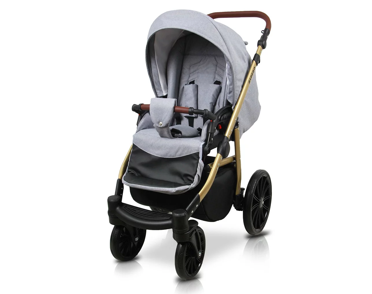 3 in 1 Luxury Stroller and Car Seat - Aspero Pram Pushchair and Car seat by Babylux- In Silver Flex - Image 3