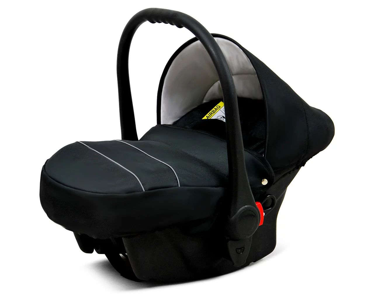 3 in 1 Luxury Stroller and Car Seat - Margaret White Pram Pushchair and Car seat by Babylux- In Black Grey - Image 4