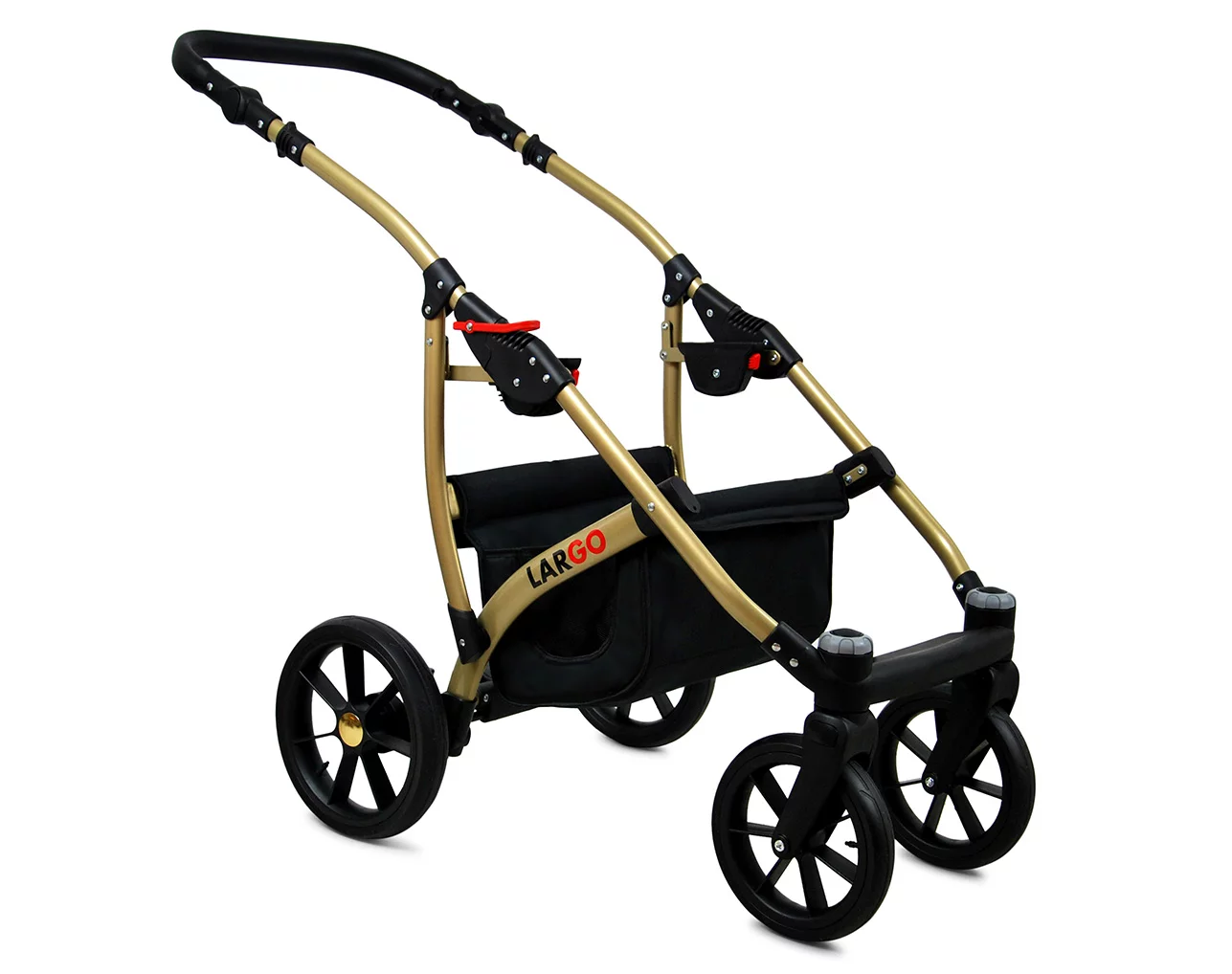 3 in 1 Luxury Stroller and Car Seat - Largo Pram Pushchair and Car seat by Babylux- In Red Flowers - Obrázek 5