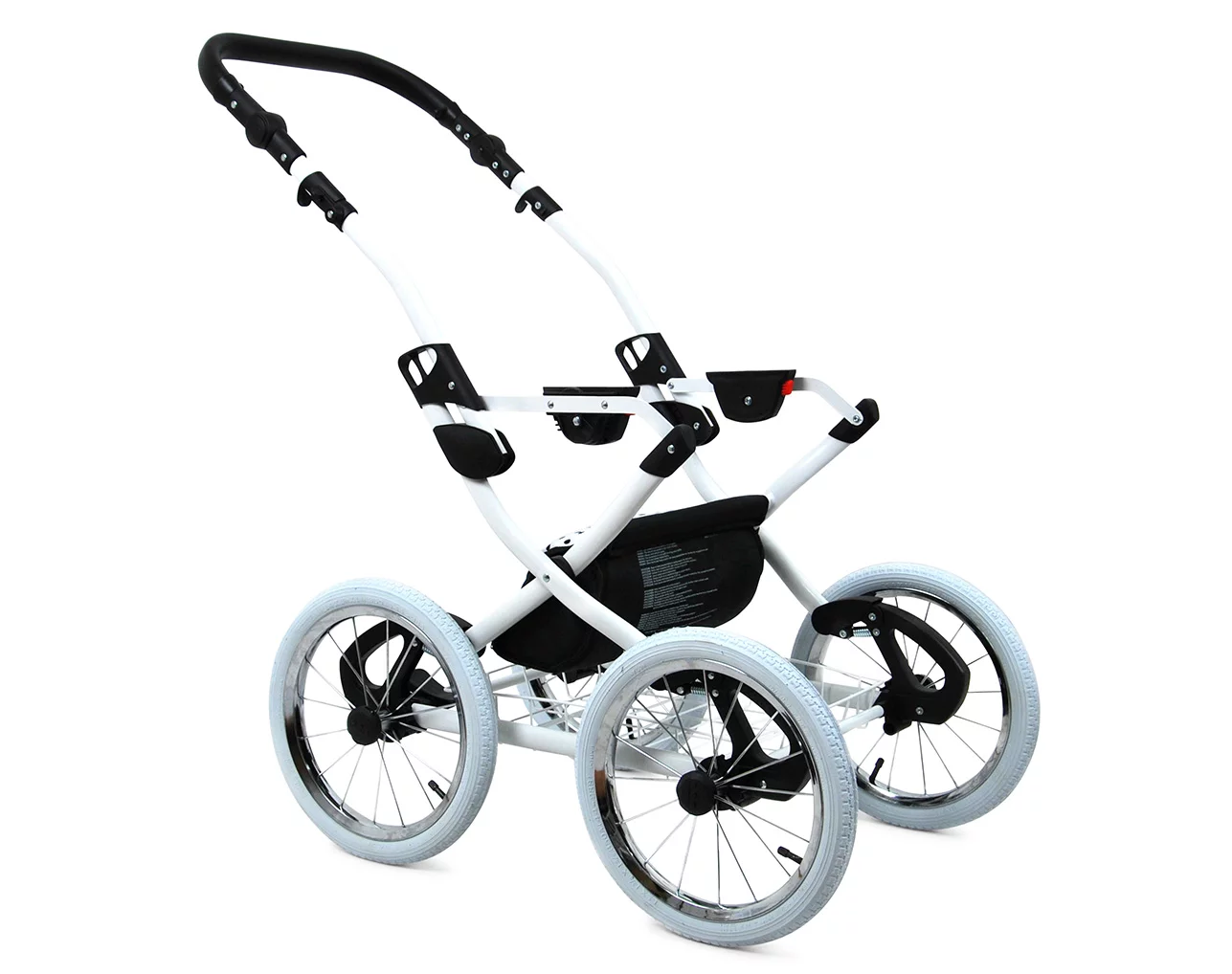 3 in 1 Luxury Stroller and Car Seat - Margaret White Pram Pushchair and Car seat by Babylux- In Black Grey - Image 5