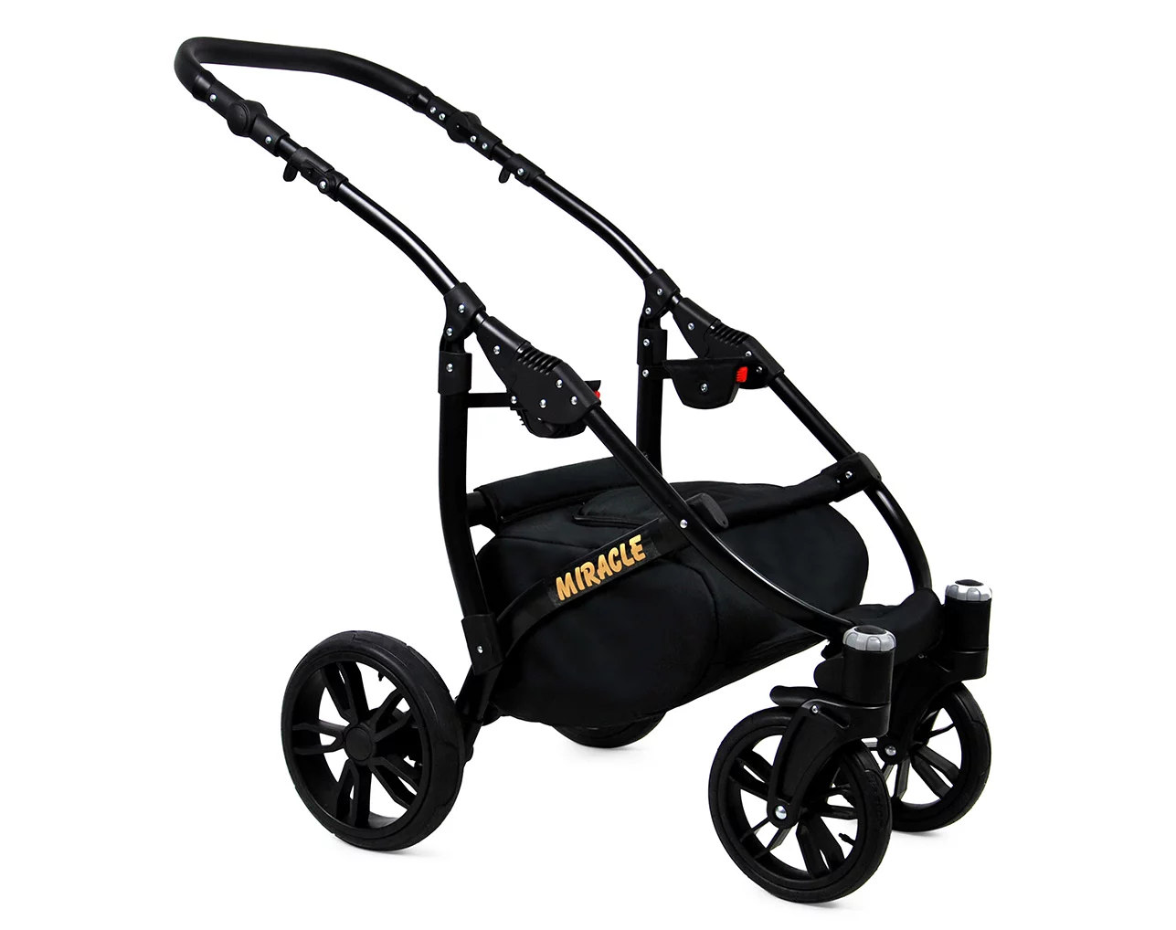 3 in 1 Luxury Stroller and Car Seat - Miracle Pram Pushchair and Car seat by Babylux- In Red Deluxe - Image 5