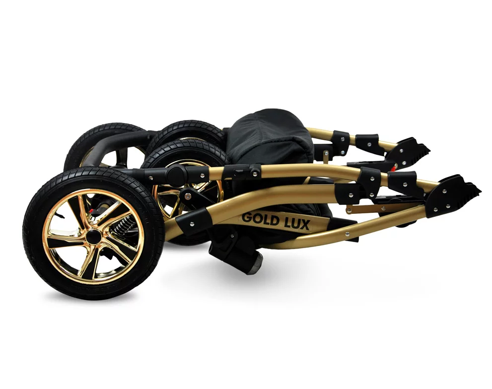 3 in 1 Luxury Stroller and Car Seat - Gold Lux Pram Pushchair and Car seat by Babylux- In Ocean Green - Image 5