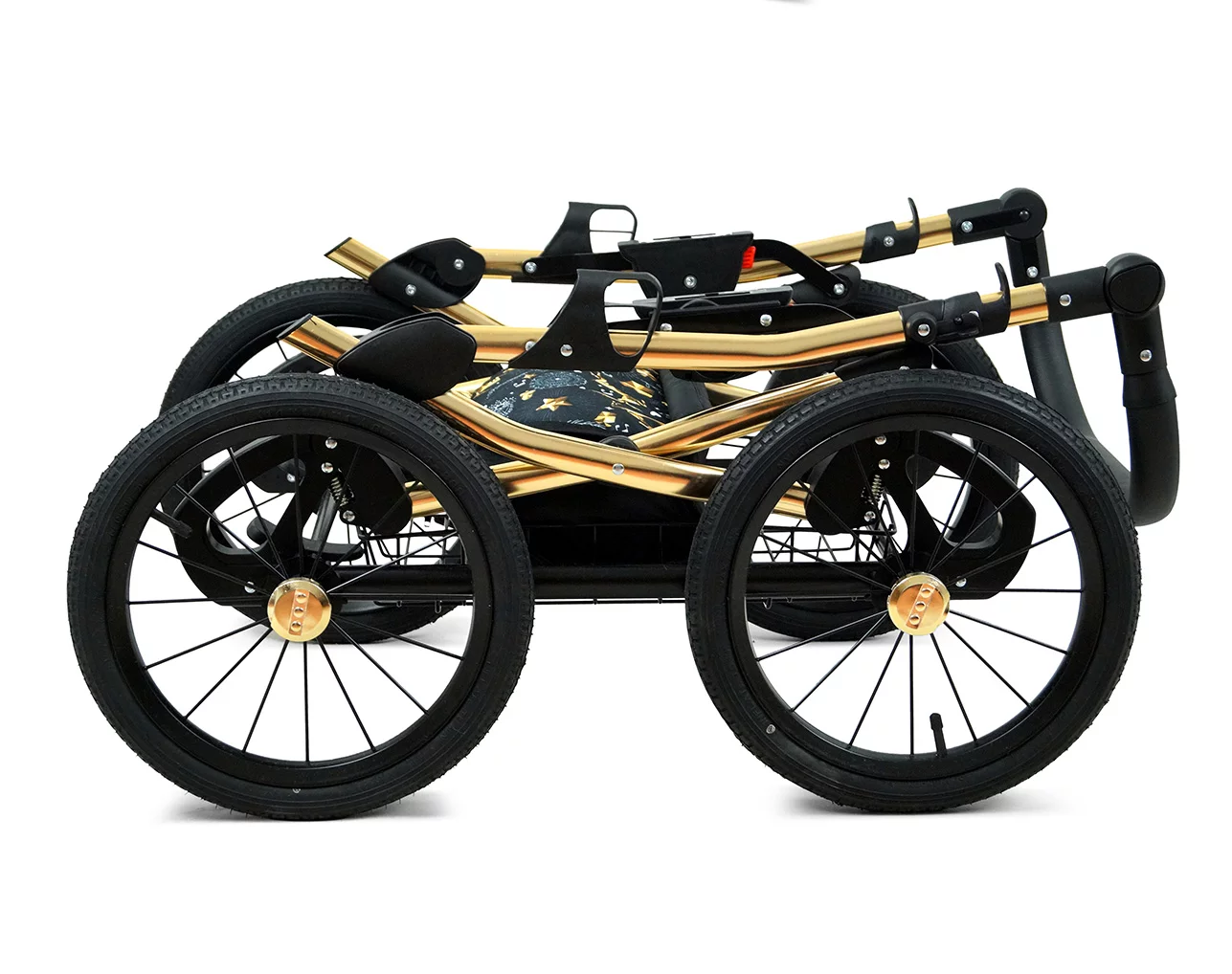 3 in 1 Luxury Stroller and Car Seat - Margaret Gold Pram Pushchair and Car seat by Babylux- In Gold Star - Image 6