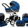 3 in 1 Luxury Stroller and Car Seat - Alu Way Pram Pushchair and Car seat by Babylux- In Blue