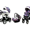 3 in 1 Luxury Stroller and Car Seat - Tropical Pram Pushchair and Car seat by Babylux- In Cranes At Night