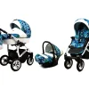 3 in 1 Luxury Stroller and Car Seat - Tropical Pram Pushchair and Car seat by Babylux- In Mint Parrots