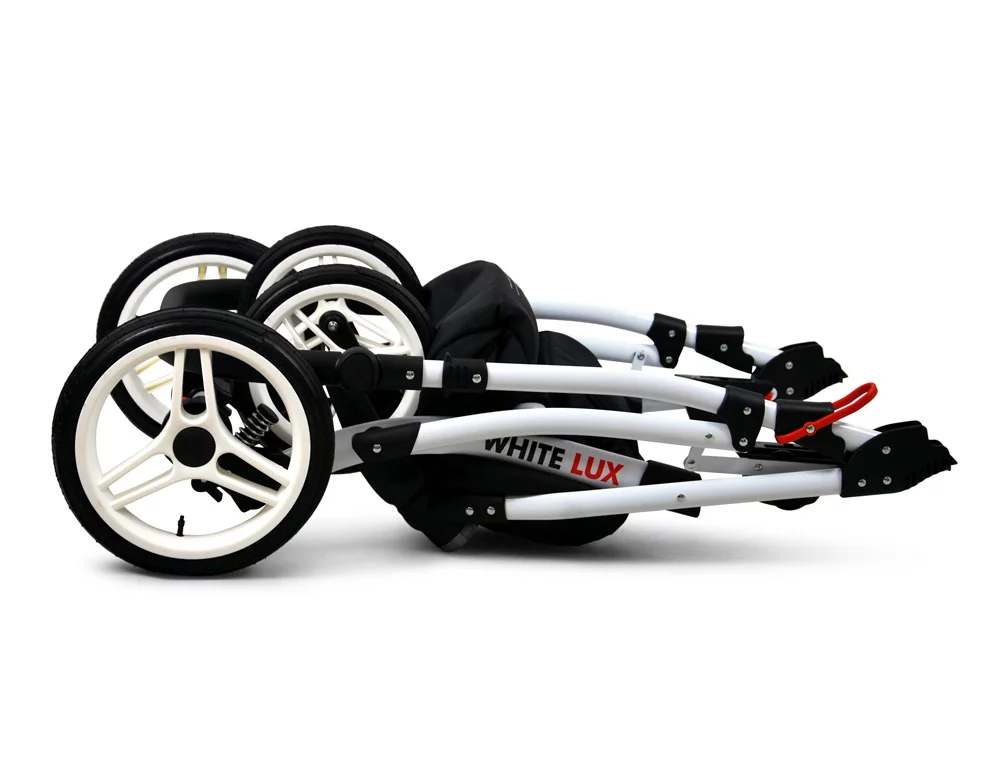 3 in 1 Luxury Stroller and Car Seat - White Lux Pram Pushchair and Car seat by Babylux- In Gold Marble - Image 6