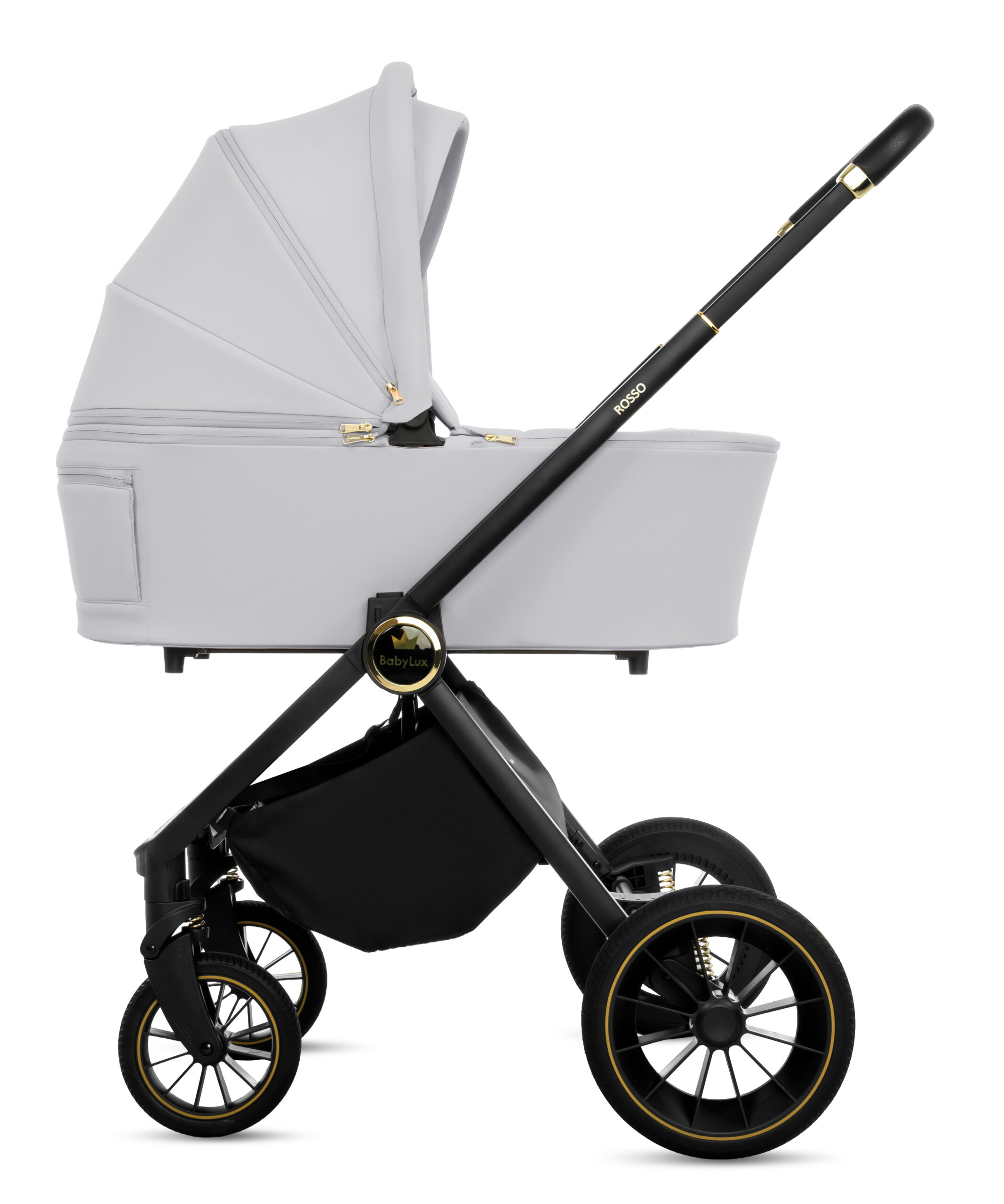 3 in 1 Luxury Stroller and Car Seat - New Rosso Luxury Pram Pushchair and Car seat by Babylux- In Silver - Bild 12