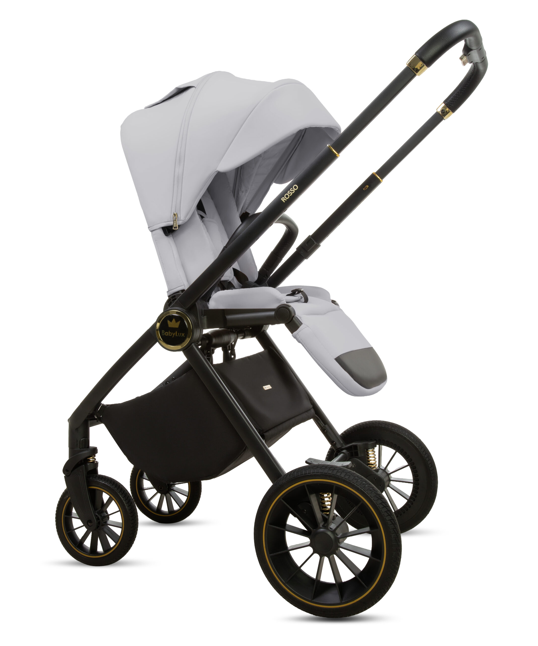 3 in 1 Luxury Stroller and Car Seat - New Rosso Luxury Pram Pushchair and Car seat by Babylux- In Silver - Bild 7