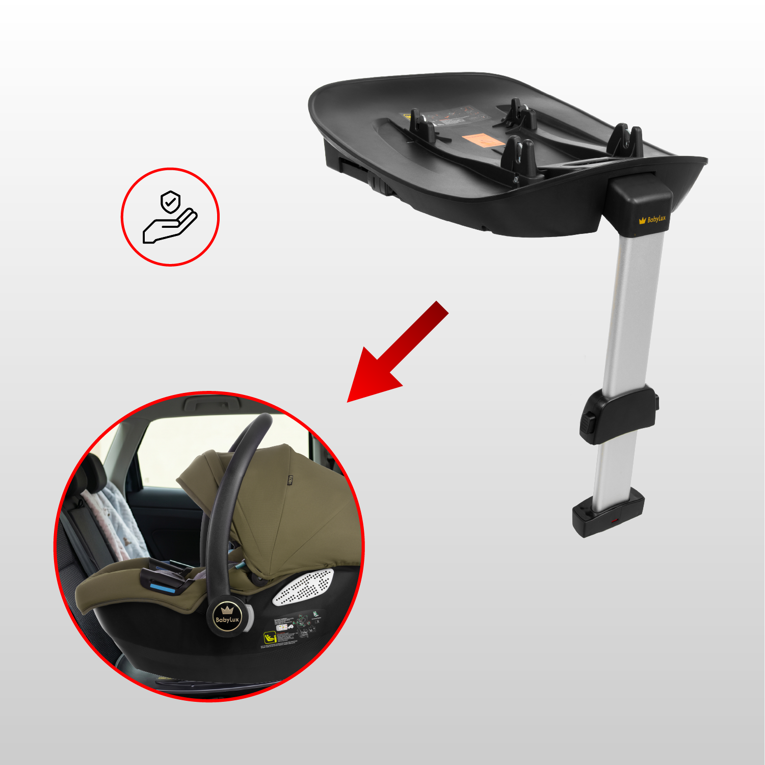 Castor 4 in 1 Stroller Travel System Pushchair with Car Seat & Isofix Base & Backpack in Brown - Obrázek 11
