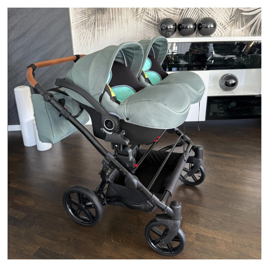 Sage Mist Twin Pram Pushchair – ADBOR Duo Lux Travel System - Image 3