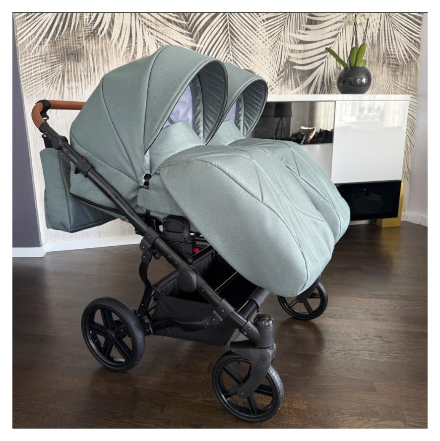 Sage Mist Twin Pram Pushchair – ADBOR Duo Lux Travel System - Image 5