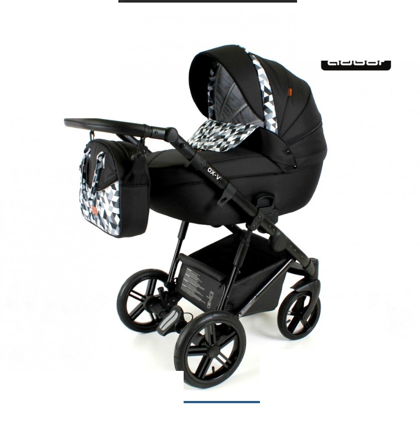 Black Mosaic 2 in 1 Pram Pushchair – ADBOR OX-V Travel System