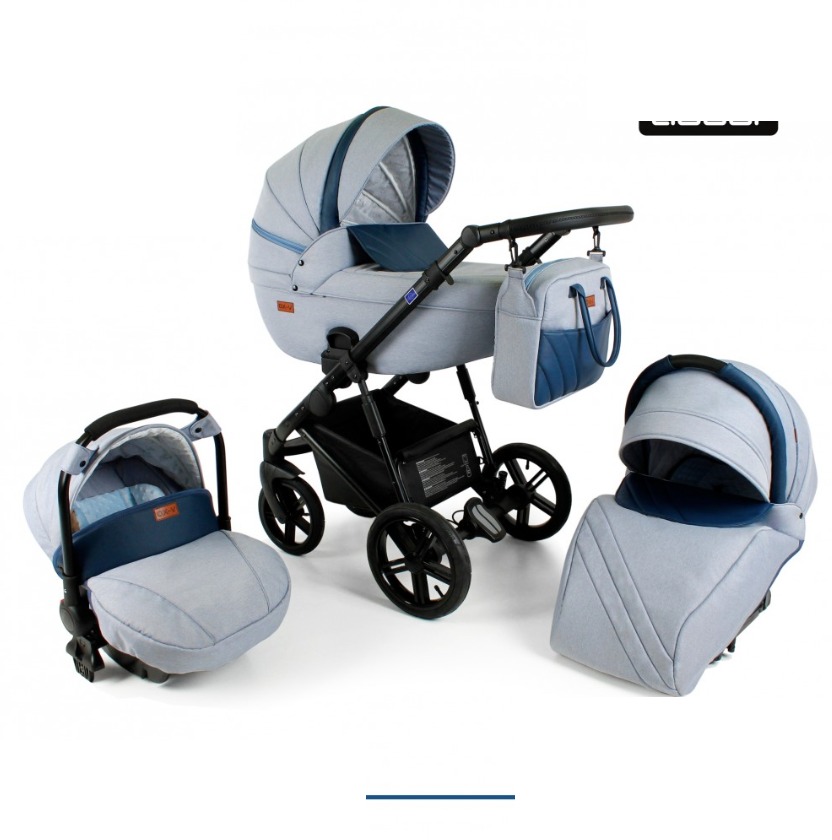 Denim Blue 2 in 1 Pram Pushchair – ADBOR OX-V Travel System - Image 8