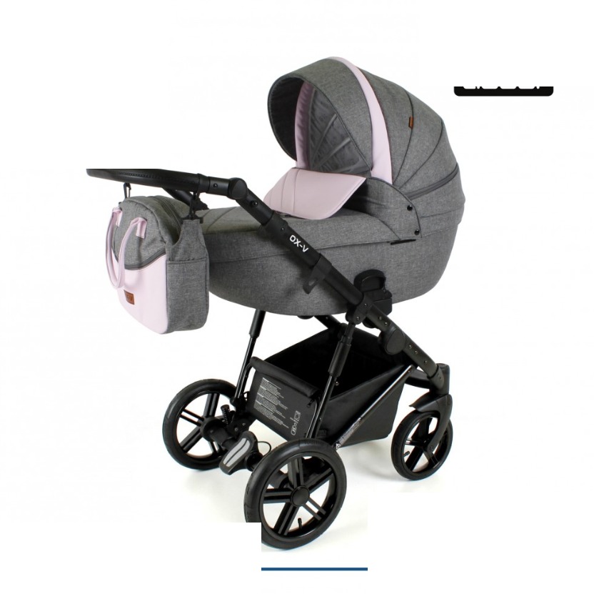 Grey & Blush 2 in 1 Pram Pushchair – ADBOR OX-V Travel System