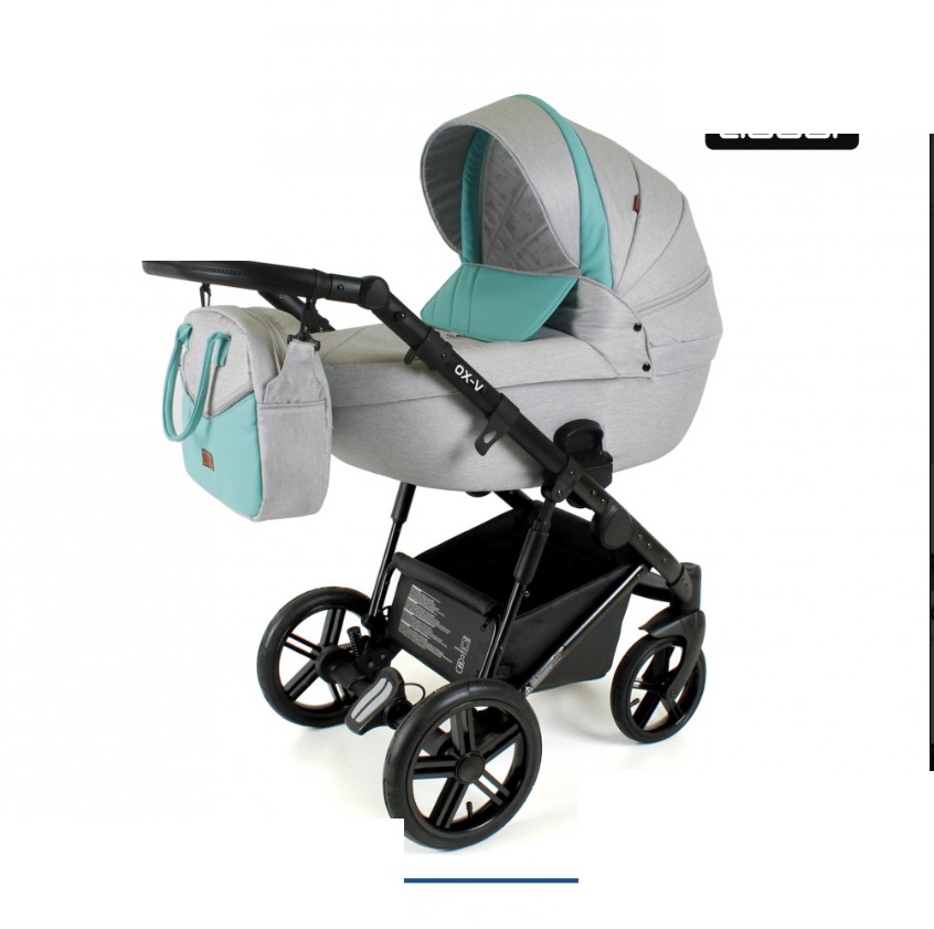 Grey & Mint 2 in 1 Pram Pushchair – ADBOR OX-V Travel System