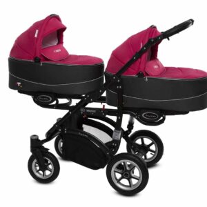 Amarant Purple Twin Pram Pushchair – BabyActive Twinni Travel System Sport Set