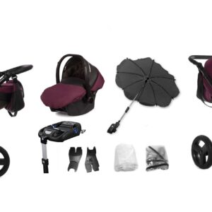 Plum Purple Pram Pushchair 2 in 1 – BabyActive Mommy Travel System
