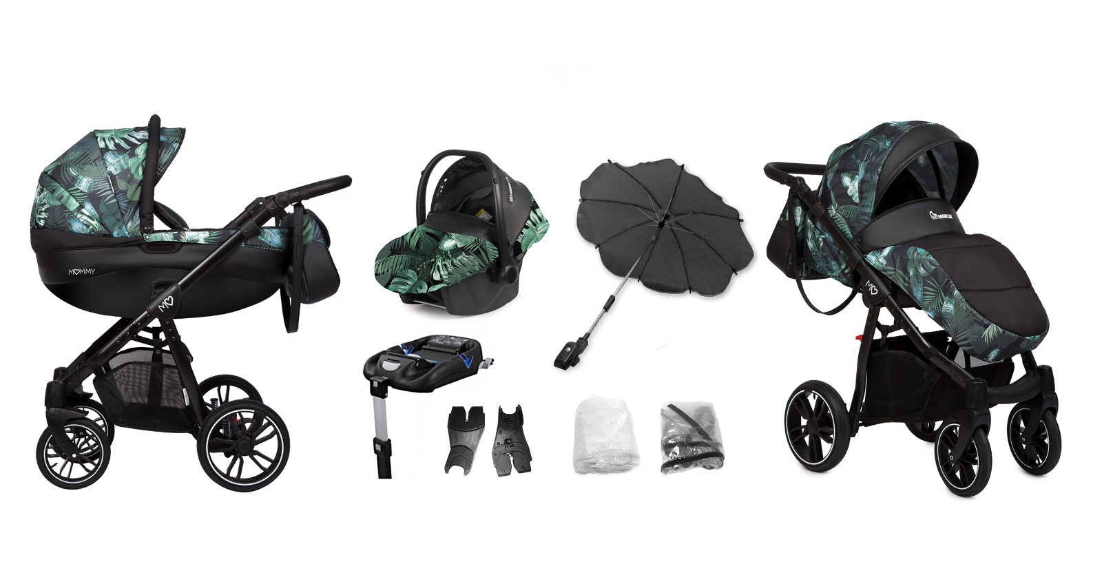 Jungle Pattern Pram Pushchair 2 in 1 – BabyActive Mommy Travel System