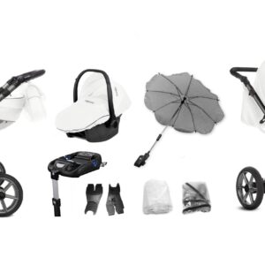 Space Grey Trim Pram Pushchair 2 in 1 – BabyActive Mommy Glossy White Travel System