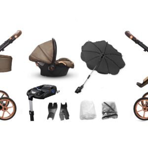 Gray Pearl Pram Pushchair 3 in 1 – BabyActive Musse Royal Travel System with Car Seat