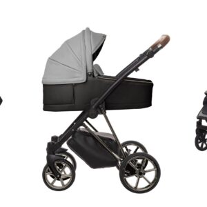Selene Grey Pram Pushchair 3 in 1 – BabyActive Musse Royal Travel System with Car Seat