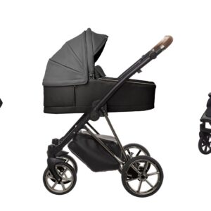 Miracle Grey Pram Pushchair 3 in 1 – BabyActive Musse Royal Travel System with Car Seat