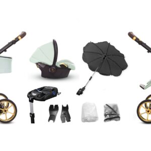 Mint Green Pram Pushchair 3 in 1 – BabyActive Musse Ultra Travel System with Car Seat