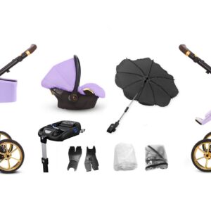 Lilac Purple Pram Pushchair 3 in 1 – BabyActive Musse Ultra Travel System with Car Seat