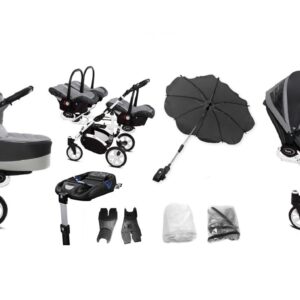 Visão alternativa de Silver Triplet Pram Pushchair – BabyActive Trippy Travel System Full Set