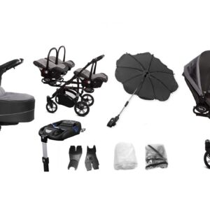 Silver Triplet Pram Pushchair – BabyActive Trippy Travel System Full Set