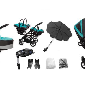 Tropic Green Triplet Pram Pushchair – BabyActive Trippy Travel System Full Set