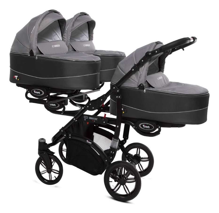 Silver Triple Pram Pushchair 3 Seater from Birth – BabyActive Trippy Triplet Travel System Full Set - Image 9