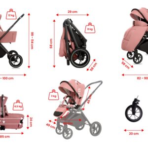 Visão alternativa de Rose 3 in 1 Pushchair – BabyLux Gavia Travel System
