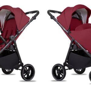 Visão alternativa de Burgundy 2 in 1 Pushchair – BabyLux Rolle Travel System