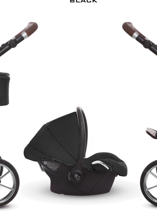 Black Pram Pushchair 4 in 1 – BabyActive Musse Ultra Travel System with Car Seat & Isofix Base - 3 kép