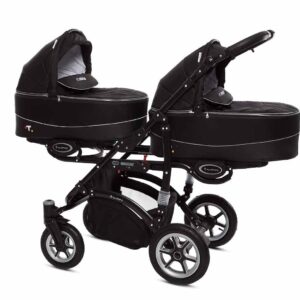 Black Twin Pram Pushchair – BabyActive Twinni Travel System Sport Set