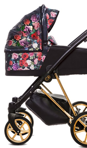 Dark Rose Pattern Pram Pushchair 4 in 1 – BabyActive Musse Rose Travel System with Car Seat & Isofix Base - Εικόνα 2