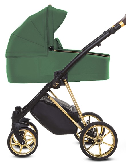 Emerald Green Pram Pushchair 3 in 1 – BabyActive Musse Royal Travel System with Car Seat