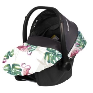 Flamingo Pattern Pram Pushchair 4 in 1 – BabyActive Mommy Travel System with Car Seat & Isofix Base