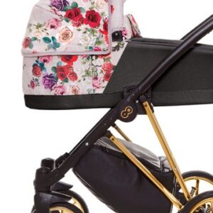 Alternative view of Light-Dark Rose Pattern Pram Pushchair 3 in 1 – BabyActive Musse Rose Travel System with Car Seat