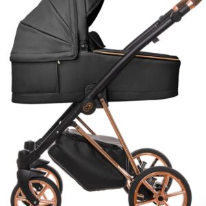 Onyx Black Pram Pushchair 3 in 1 – BabyActive Musse Royal Travel System with Car Seat