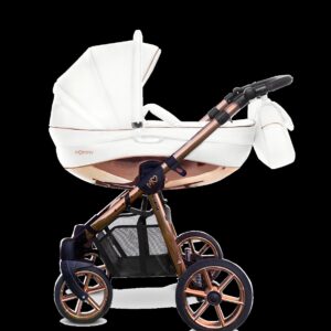 Alternatieve kijk op Rose Gold Trim Pram Pushchair 2 in 1 – BabyActive Mommy Glossy White Travel System