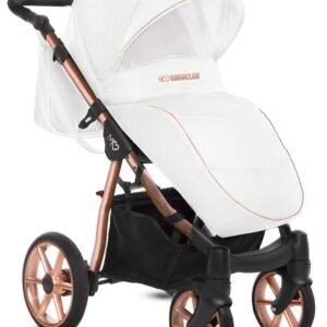 Az Rose Gold Trim Pram Pushchair 2 in 1 – BabyActive Mommy Glossy White Travel System alternatív nézete