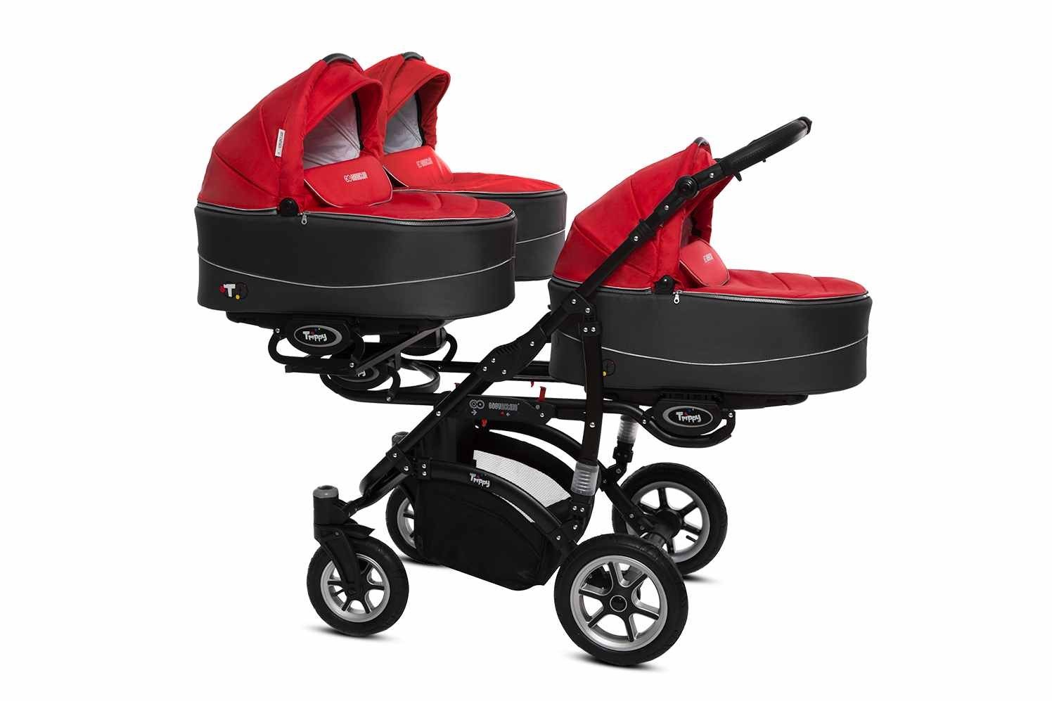 Rosso Red Triplet Pram Pushchair – BabyActive Trippy Travel System Sport Set