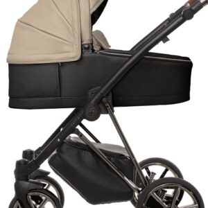 Vista alternativa de Sand Beige Pram Pushchair 3 in 1 – BabyActive Musse Royal Travel System with Car Seat