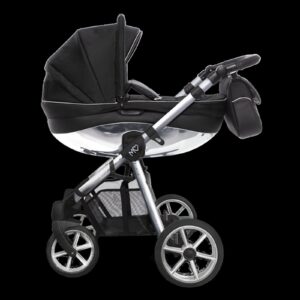 Alternatieve kijk op Silver Trim Pram Pushchair 2 in 1 – BabyActive Mommy Glossy Black Travel System