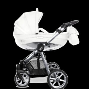 Alternatieve kijk op Silver Trim Pram Pushchair 2 in 1 – BabyActive Mommy Glossy White Travel System