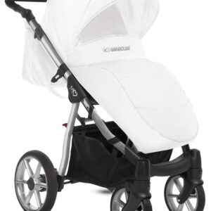 Az Silver Trim Pram Pushchair 2 in 1 – BabyActive Mommy Glossy White Travel System alternatív nézete